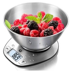 Balance de Cuisine Électronique Multifonctionnelle Précise avec Grand Écran Numérique et Bol à