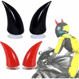 Corne du Diable Lot de 4 Accessoires de décoration de Casque de Moto(74cm) - Souple personnelle