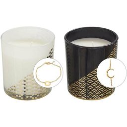 The Concept Factory - Bougie parfumée avec bijoux surprise 8 cm - 2 couleurs assorties