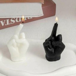 Middle finger candle : Bougie Parfumée et Originale en Forme de Doigt d'Honneur Blanc - Blanc