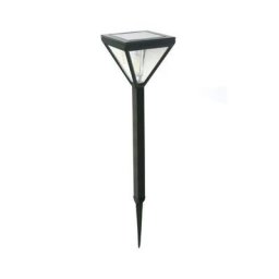 Balise solaire inox diffuseur verre perlé 25 lumens blanc chaud