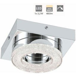Eglo - Mur plafonnier lumière Fradelo en chrome et chrome cristal clair 1x4W l: 12 h: 6cm