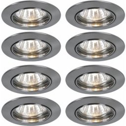 Etc-shop - Lot de 8 spots encastrables spots alu éclairage salle à manger orientable argent