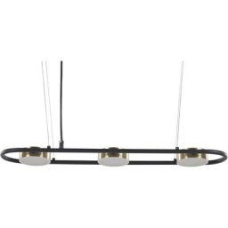 Lampe Pendante Moderne led Intégrée 3 lumières Métal Noir avec Laiton Mali - Noir