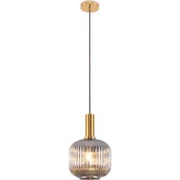 Vintage Style - Lampe de plafond design moderne, verre et métal - Amelia Gris transparent - Verre,