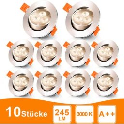 SWANEW 10x Spots LED encastrables orientables, Spots LED à encastrer，Spot encastrable 3W, Spots
