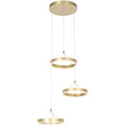 Lyani - led Suspension Design - 3 lumière - ø 62 cm - Doré/Laiton - Design - Éclairage intérieur
