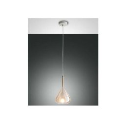 Lila led suspension en métal et verre borosilicaté ambre 3481-40-125 Fabas Luce