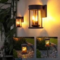 Torches solaires pour l'extérieur lanterne de table vacillante solaire pour extérieur applique