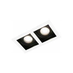 Live House - Spot double encastrable carré blanc/noir Salon Chambre