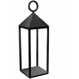 Lanterne design en aluminium sans fil poignée métal led blanc chaud nuna black H47cm