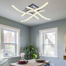 Moderne Plafonnier LED , Lampe de Lustre Moderne Courbé avec 4 PCS Agité Lumière Pour le Salon