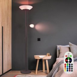 Projecteur de plafond télécommandé rouille lampe sur pied en verre dimmable dans un ensemble