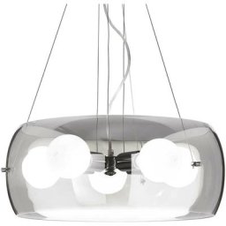 Audi-10 - Plafonnier rond à 5 ampoules, gris, fumé, E27 - Ideal Lux