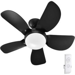 Ventilateur de plafond 5 pales en bois avec lumière led et télécommande 76cm