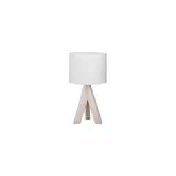 Trio - Lampe de table Ging bois naturel - Blanc