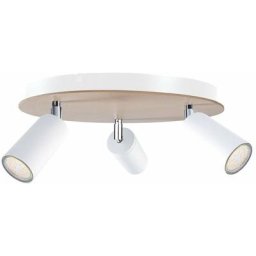 2084 Eye Plafond Spots Clusters Blanc, Bois, 31cm, 3x GU10 - Keter Lighting