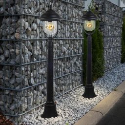 Ensemble de 2 lampes design alu sur pied pour l'extérieur, éclairage de chemin de jardin, lampe sur