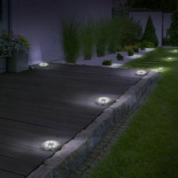 Linghhang - Lot de 10 disques solaires à led spots de jardin à planter