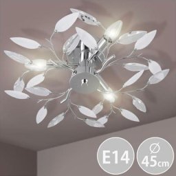 Lustre en métal et feuilles d'acrylique Design moderne 3 ampoules E14