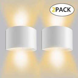 2x Applique Led Mural 12W Moderne Blanc Lampe Up Down Design pour Salon Chambre Couloir (Blanc