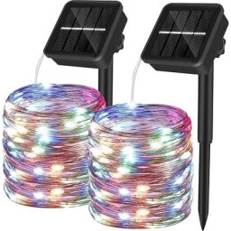 Luminaire solaire extérieur 12m 100pcs Led Solar Garden Light Copper Wire Solar String Lights 8