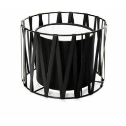 Licht-erlebnisse - Abat-jour en tiss noir au design élégant en style moderne pour lampadaire avec