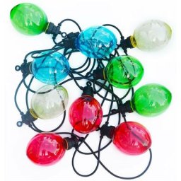 Morphée - Guirlande lumineuse guinguette extérieure avec 10 boules lumineuses, 100 led, à piles