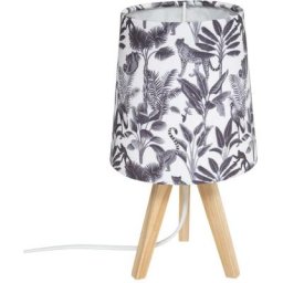 Lampe pieds Bois Abat-jour 13 x 13 Jungle Atmosphera créateur d'intérieur - Multicolore