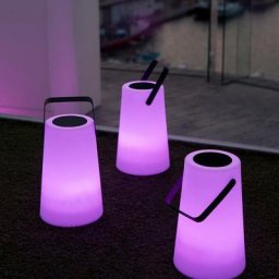 MOOVERE - Lampe nomade solaire+batterie rechargeable led rgb avec télécommande hauteur 30cm