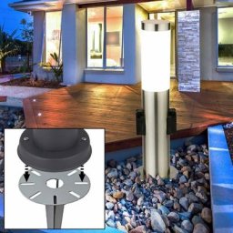 Prises d'éclairage extérieur lampe sur pied en acier inoxydable chemin de jardin lampe à piquet au