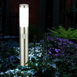 Lampadaire led en acier inoxydable lampe sur pied éclairage extérieur détecteur de mouvement IP44