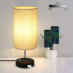 Lampe de table salon lampe de chevet usb - lampe de table vintage noire E27 veilleuse rechargeable