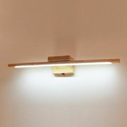 Lampe de Miroir Salle de Bain Bois Avec Interrupteur Moderne led Applique Murale Intérieure IP44