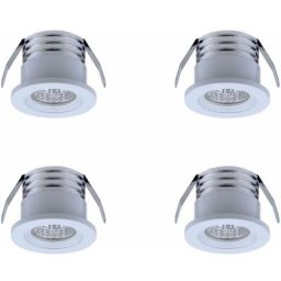 Lot de 4 mini spots led encastrables, 3 w, blanc chaud Blanc