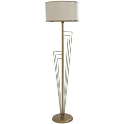 Lampadaire design Waxcop H165cm Métal Bronze et Tissu Blanc - Blanc