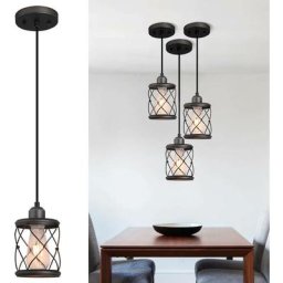 Nordique Noir led Pendentif Lampe Chambre Salon E27 Lustre Lumières En Acier Inoxydable Couloir