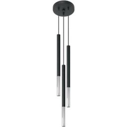 Lampe à suspension MOZAIKA 3P L noir / chrome: 20, B: 8, H: 100, G9, dimmable