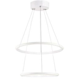 Suspension design 2 cercles Calistoga Métal Blanc et led Jaune - Jaune