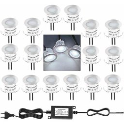Lot de 16 Mini Spot led Encastrable Extrieur, IP67 tanche, Lumire Blanc du Jour 4500K, Lampe
