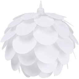 Luminaire Blanc Suspension Ovale en Métal à Motif d'Écailles E27 Max. 40W pour Éclairage de Salle à