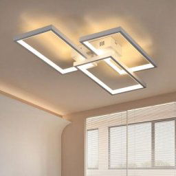 Plafonnier led plafonnier dimmable avec télécommande 63W blanc lampe de salon en métal design