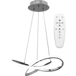 Lampe suspendue APP389-CP moderne bague chrome led + télécommande 1-POINTS de lumière 40W