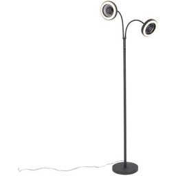 Dores - led Lampadaire avec bras flexible Moderne - 2 lumière - ø 34 cm - Noir - Moderne