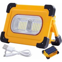 80W Projecteur led Rechargeable, 4 Modes Lampe de Travail Solaire Portable avec usb, Projecteur de