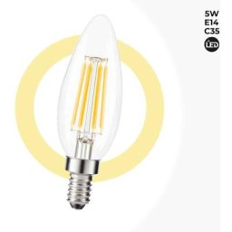 Ampoule led E14 5W Filament Clear Blanc Extra Chaud - Blanc Extra Chaud