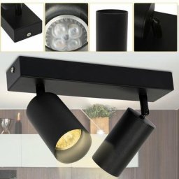 Spot de plafond led Spot de plafond Lampe murale Spot de plafond pivotant à 2 flammes - le noir