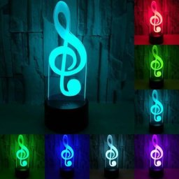 Musique Cool Note 3D LED Lumière De Nuit 7 Couleur Veilleuse Pour Musiciens Maison Table Décoration