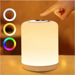 Solidee Lampe De Chevet Touch Dimmable,Veilleuse Led BéBé,Avec Blanc Chaud Lampe De Table,Veilleuse