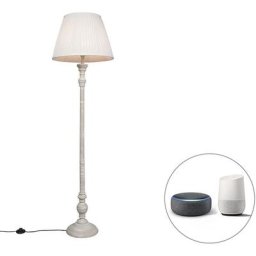 Classico - Lampadaire avec abat-jour Rétro - 1 lumière - h 160 cm - Crème - Rétro - Éclairage